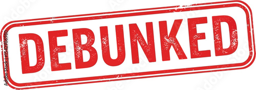 Debunked Red Stamp Graphic for Fact-Checking and Misinformation