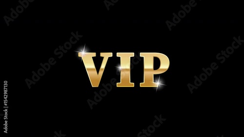 The golden stylized abbreviation of VIP. Animation for websites, apps, and creative design
