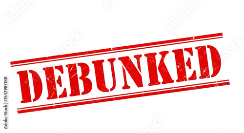 Debunked Red Rubber Stamp Graphic Design Element