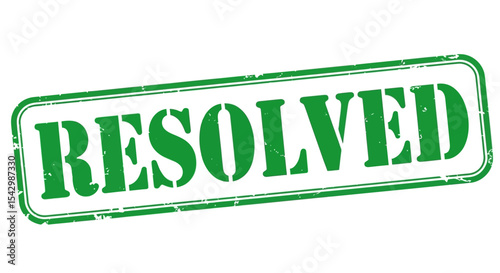 Green Resolved Stamp Problem Solved, Issue Closed, Complete