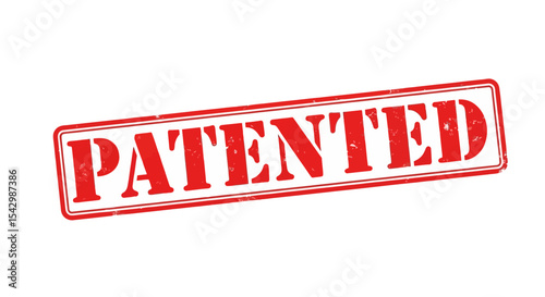 Red Patented Rubber Stamp Graphic Design Element