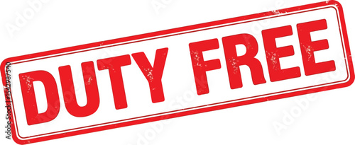Duty Free Stamp Red Grunge Texture, Vector Illustration