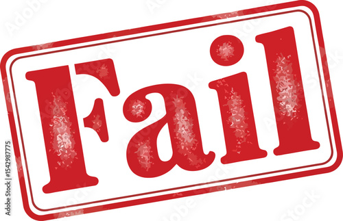 Red Rubber Stamp Graphic Fail -  High-Resolution Image for Design Projects