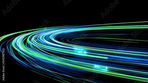 Abstract light trails in circular motion