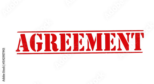 Red Stamp Graphic Agreement - Contract, Deal, Partnership, Legal Document