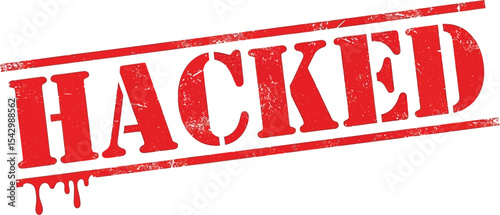 Red Hacked Stamp Graphic Illustration of Cyber Security Breach