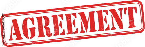 Red Rubber Stamp Agreement  Contract, Deal, and Partnership Concept