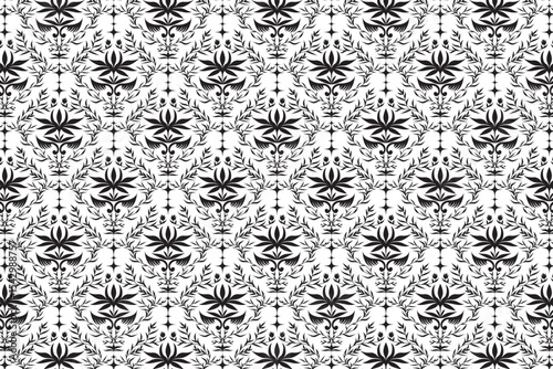 Ornate Victorian Motif Traditional Wallpaper Design