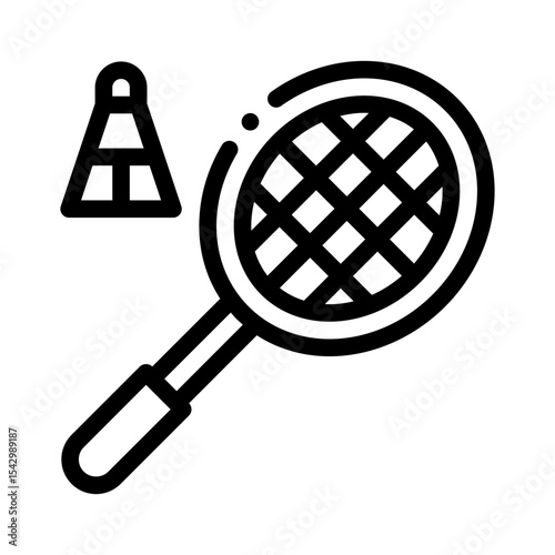 badminton racket line icon