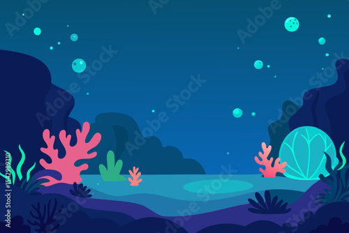 Enchanted Underwater World A Vibrant Ocean Scene Illustration