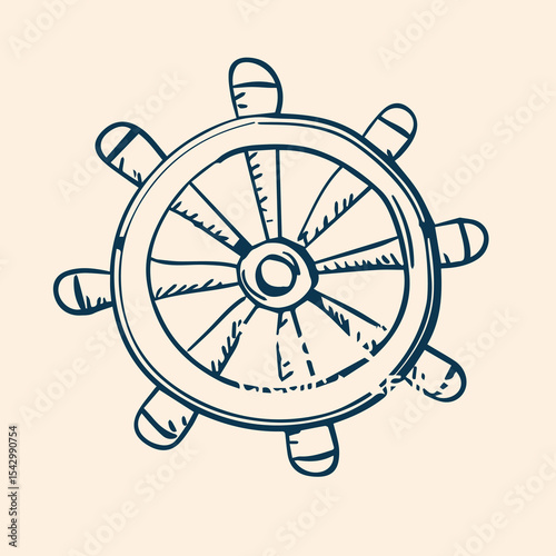 Illustrated collection of hand-drawn nautical elements featuring ships, lighthouses, anchors, compasses, sea animals, and maritime tools.
