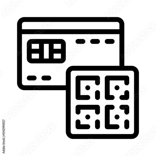 qr business card line icon
