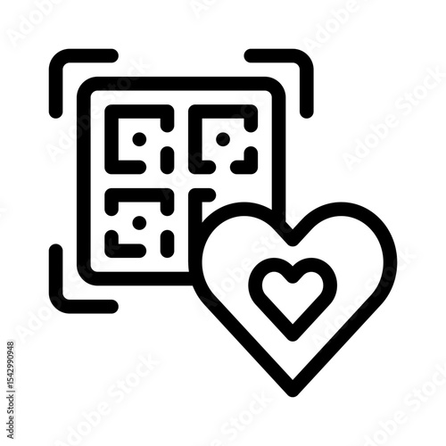 qr love line icon