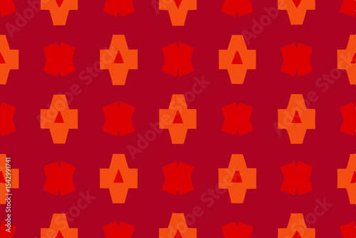 Geometric Seamless Pattern Red and Orange Abstract Design for Textile and Wallpaper