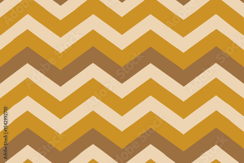 Elegant Chevron Pattern Mustard Yellow and Brown Zigzag Design