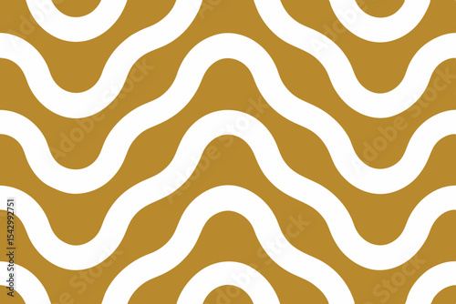 Abstract Gold and White Wave Pattern Seamless Texture Design