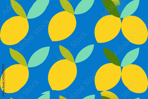 Vibrant Lemon Pattern A Summery Citrus Illustration