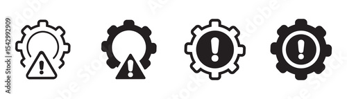 Risk management icon set . Risk analysis, risk investment, minimizing losses, plan, low cost, collection. Vector illustration.