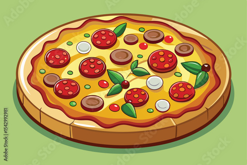 Delicious Homemade Pizza A Culinary Delight of Savory Toppings and Melted Cheese