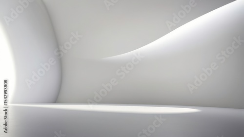 Minimalist White Abstract Space Light and Shadow
