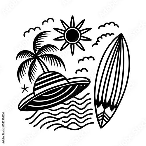 summer Holly Day vector illustratiion
