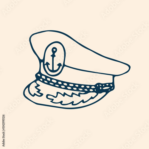 Illustrated collection of hand-drawn nautical elements featuring ships, lighthouses, anchors, compasses, sea animals, and maritime tools.
