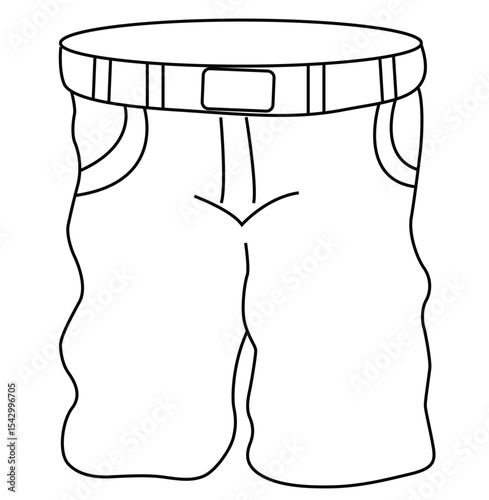 Cute cartoon hand drawn vector boys short pant outline.