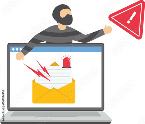 Hacker attack. Hackers and cybercriminals phishing, identity theft, user login, password, documents, email and credit card. Hacking and web security. Internet phishing concept. Vector illustration sto