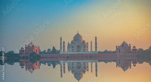 Taj Mahal mausoleum in Agra.