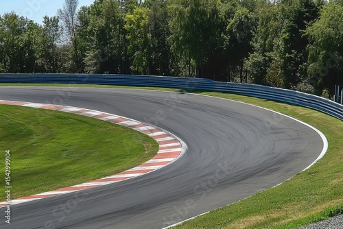 Aerial View of a Thrilling Racing Circuit Surrounded by Lush Greenery and Scenic Hills