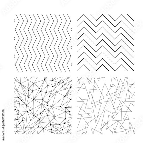 Collection of seamless ornamental vector patterns and swatches. Black geometric oriental backgrounds.