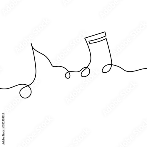 Music Note Continuous Line