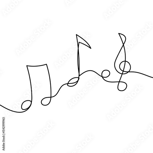 Music Note Continuous Line