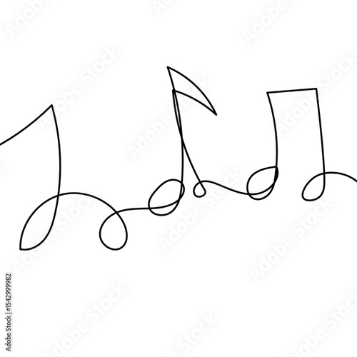 Music Note Continuous Line