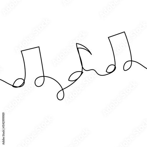 Music Note Continuous Line