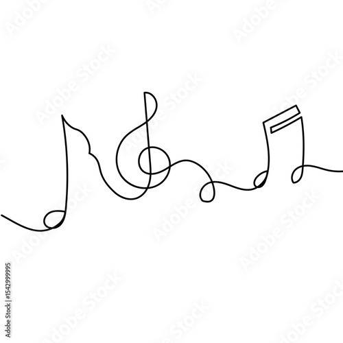 Music Note Continuous Line