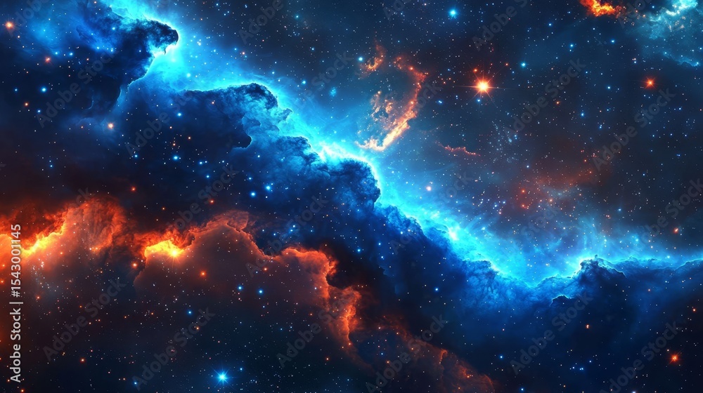 Fototapeta premium Immersive imagery of a celestial realm teeming with cosmic beauty.