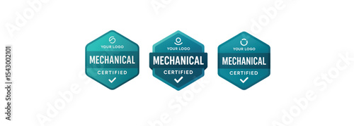 Professional Mechanical Certification Badge Design – Editable Logo Template