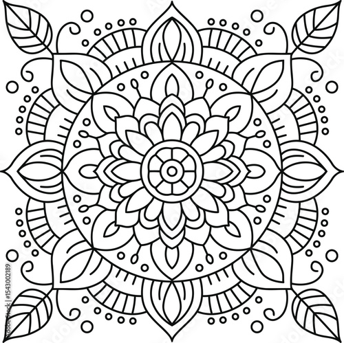 Discover the serenity of coloring with a detailed mandala a relaxing pattern for creative minds with crisp black lines
