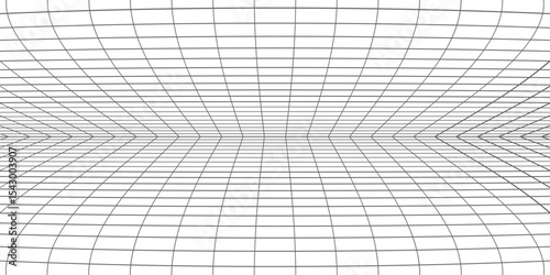 3d wireframe perspective grid room template design vector illustration background. Empty 3 dimension virtual room with perspective wireframe grid geometric sketch. Cyber virtual line interior frame.