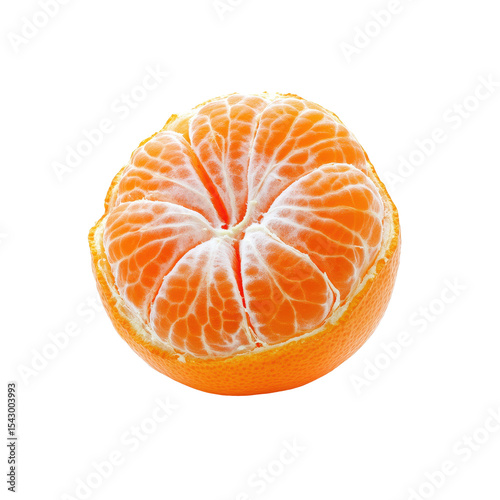 Tangerine segments close-up : A close-up shot of a peeled tangerine, showcasing the juicy segments and vibrant orange color, highlighting its fresh and natural appeal.