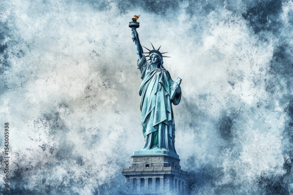 Fototapeta premium Independence Day Celebration with Fireworks. Fourth of July Picnic with Red, White, and Blue Decor.