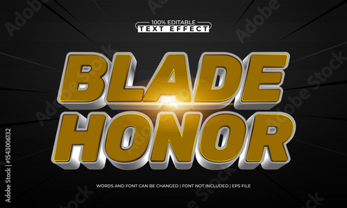 blade honor editable text effect with a knight and sword text style