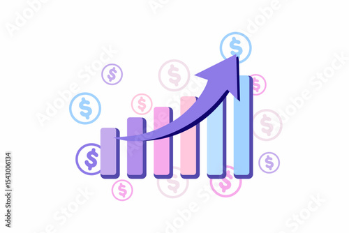
Business growth steps chart arrow concept