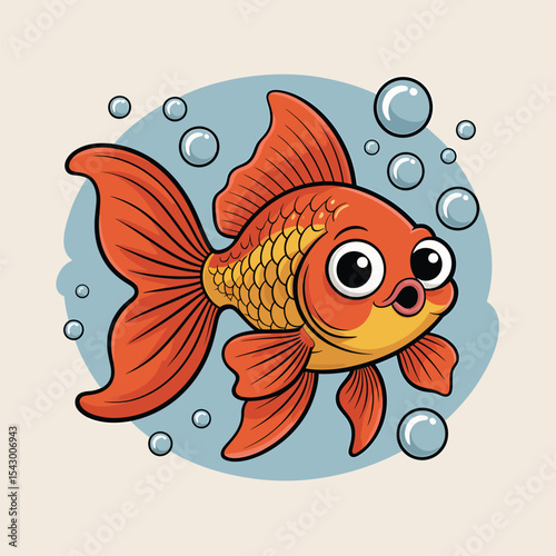 Cartoon fish swimming underwater in a colorful ocean scene