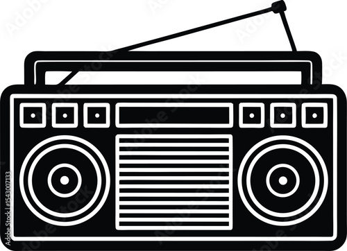 Vintage style radio silhouette design