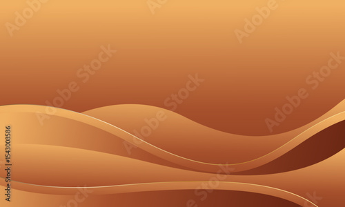 Abstract bronze luxury wave background with gold accents. Elegant metallic design style for templates, banners, covers, sales, business, events, awards, websites, pages, and more