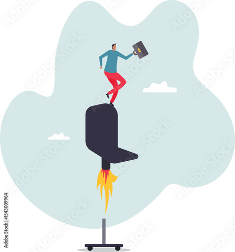 Boost your career development, job promoted to higher position or start new opportunity and motivation to succeed .character for design.