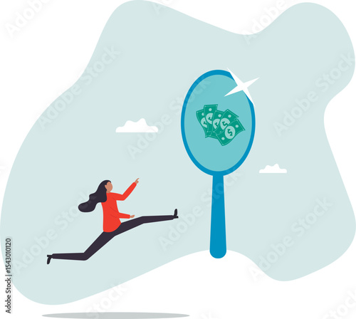 Self worth or self esteem, confident or attitude to see value in yourself, motivation or positive thinking.character for design.