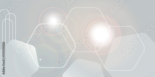 White background abstract art vector illustration with hexagon shape. eps 10